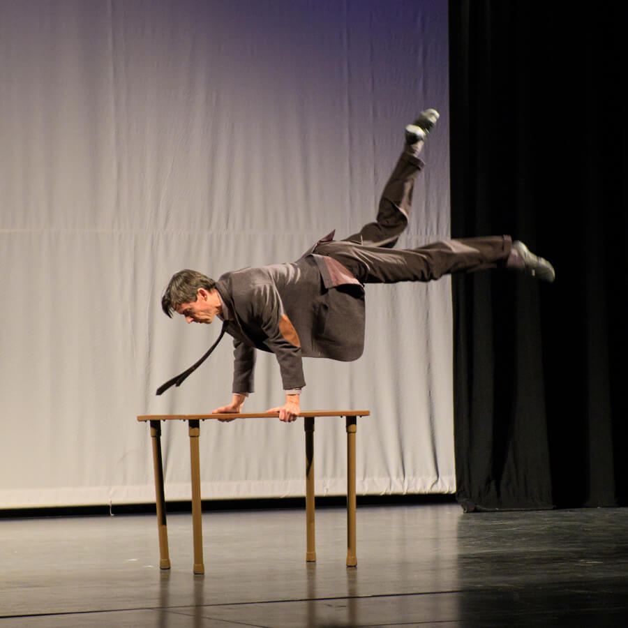 Peter Davison dance with table